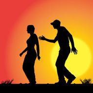 Vector silhouette of couple N280