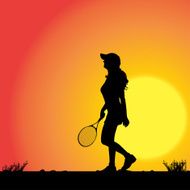 Vector silhouette of the woman N44