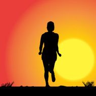 Vector silhouette of woman N146