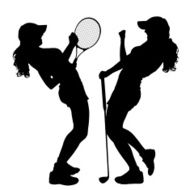 Vector silhouette of the women