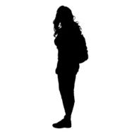 Vector silhouette of woman N148