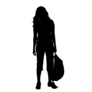 Vector silhouette of woman N149