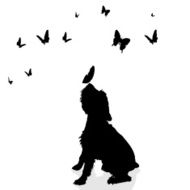 Vector silhouette of a dog N144