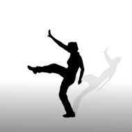 Vector silhouette of a woman N1427
