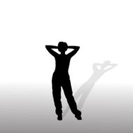 Vector silhouette of a woman N1428