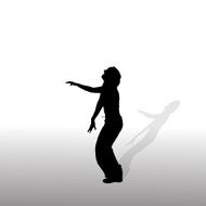 Vector silhouette of a woman N1433
