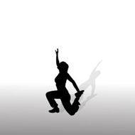 Vector silhouette of woman N152