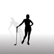 Vector silhouette of the woman N60