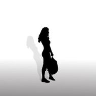 Vector silhouette of woman N155