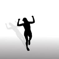 Vector silhouette of a woman N1436