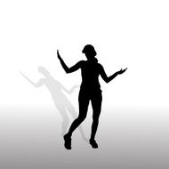 Vector silhouette of a woman N1437