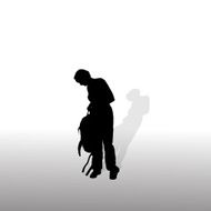 Vector silhouette of woman N156