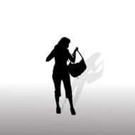 Vector silhouette of woman N157