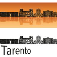 Tarento skyline in orange background