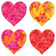 Valentine hearts with butterflies pattern