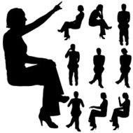 Vector silhouette of woman N159