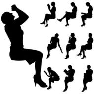 Vector silhouette of woman N160