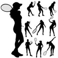 Vector silhouette of the woman N64