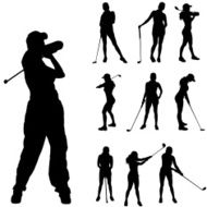 Vector silhouette of the woman N66