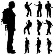 Vector silhouette of woman N161