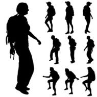 Vector silhouette of woman N162