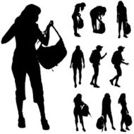 Vector silhouette of woman N163