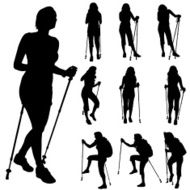 Vector silhouette of woman N164