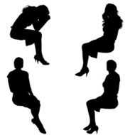 Vector Silhouette Of People N521