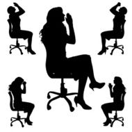 Vector Silhouette Of People N522