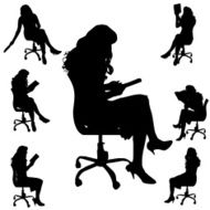 Vector Silhouette Of People N523