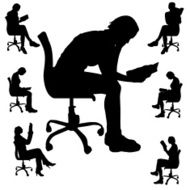 Vector Silhouette Of People N524