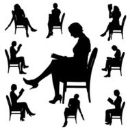 Vector Silhouette Of People N526