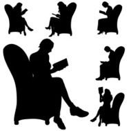 Vector Silhouette Of People N534