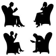 Vector Silhouette Of People N536