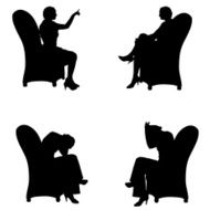 Vector Silhouette Of People N538