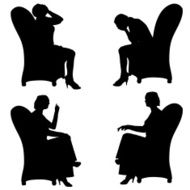 Vector Silhouette Of People N539