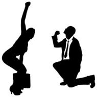 Vector silhouettes of business people N63