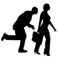 Vector silhouettes of business people N64