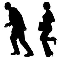 Vector silhouettes of business people N65