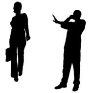 Vector silhouettes of business people N66