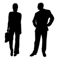 Vector silhouettes of business people N68