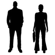 Vector silhouettes of business people N69