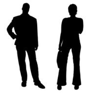 Vector silhouettes of business people N70