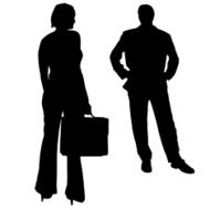 Vector silhouettes of business people N71