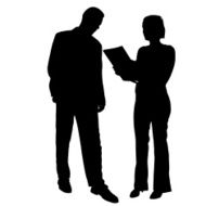 Vector silhouettes of business people N72