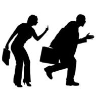 Vector silhouettes of business people N73