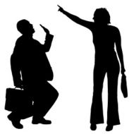 Vector silhouettes of business people N75