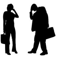 Vector silhouettes of business people N78
