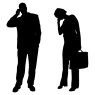Vector silhouettes of business people N79