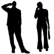 Vector silhouettes of business people N81